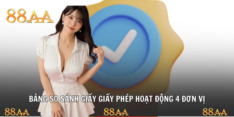 Bảng so sánh giấy giấy phép hoạt động 4 đơn vị